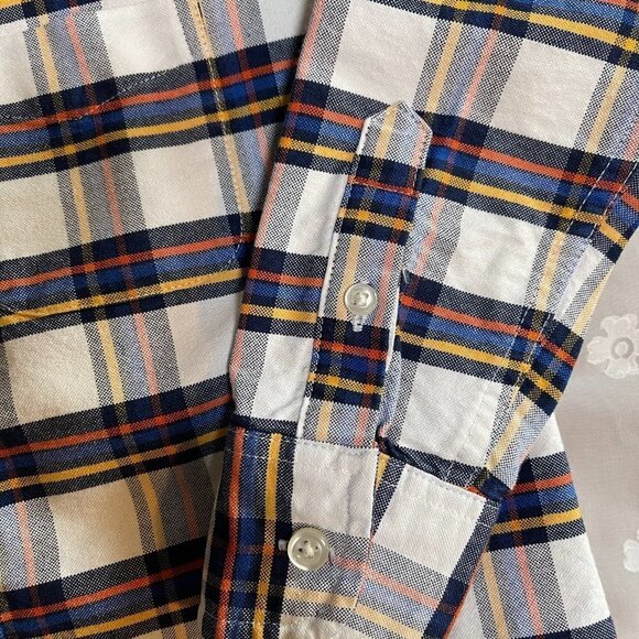 BOY’S Lands End size small 4 button down shirt top plaid EUC! - Picture 6 of 7